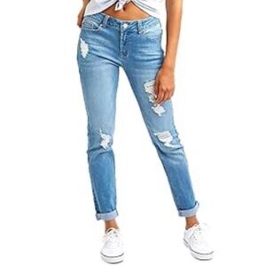 Resfeber Women's Ripped Stretch Distressed Skinny Boyfriend Jeans SZ. 10